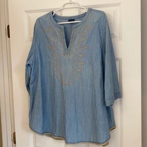 Denim tunic , light weight chambray